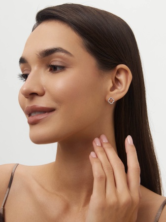 Купить оптом пусеты из серебра с фианитами 2340205074л от Krasnoe