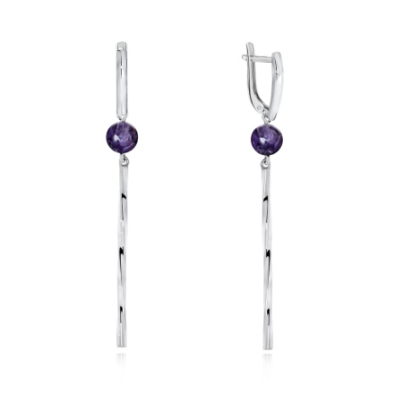 Купить оптом серьги из серебра с чароитами 2340460825 от Krasnoe