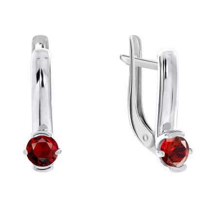 Купить оптом серьги из серебра с гранатами 2340150252 от Krasnoe
