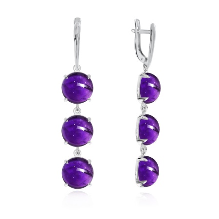 Купить оптом серьги из серебра с аметистами 2340062301 от Krasnoe