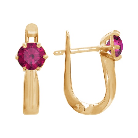 Купить оптом серьги из серебра с натуральными корундами 3022014154 от Krasnoe