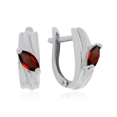 Купить оптом серьги из серебра с гранатами 2340151673 от Krasnoe