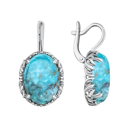 Купить оптом серьги из серебра с бирюзой 2340311858 от Krasnoe