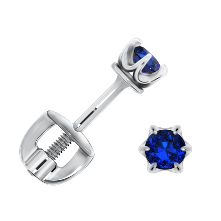 Купить оптом пусеты из серебра с ситаллами П340880230-82 от Krasnoe