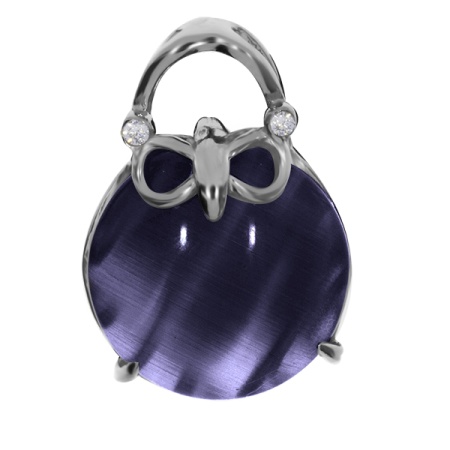 Купить оптом подвеска из серебра с кошачий глазом и фианитами 3340260301-82 от Krasnoe