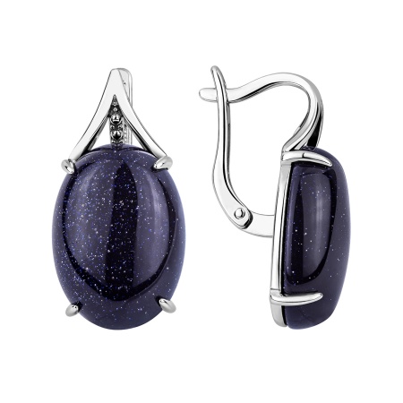 Купить оптом серьги из серебра с синтетическими авантюринами 2340365955-80 от Krasnoe