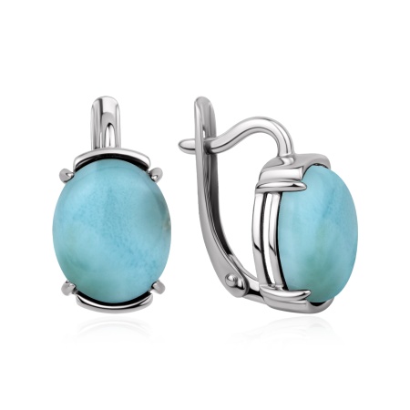 Купить оптом серьги из серебра с ларимарами 2340Л16596 от Krasnoe