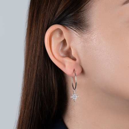 Купить оптом серьги из серебра с фианитами 2340202821л от Krasnoe