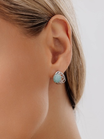 Купить оптом серьги из серебра с амазонитами 2340370988 от Krasnoe