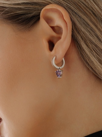 Купить оптом серьги из серебра с аметистами 2340065540 от Krasnoe