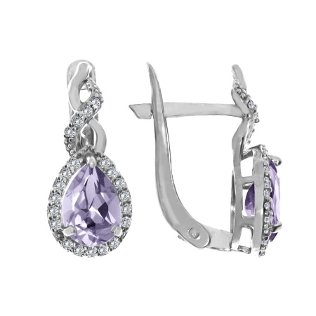 Купить оптом серьги из серебра с фианитом 3207014283л-84 от Krasnoe