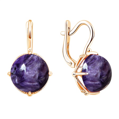 Купить оптом серьги из серебра с чароитами 2320465040 от Krasnoe