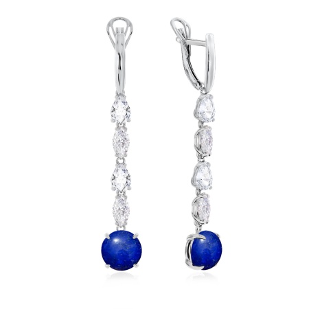 Купить оптом серьги из серебра с лазуритами и фианитами 2340471205-1 от Krasnoe