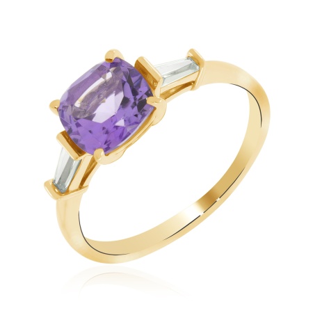 Купить оптом кольцо из серебра с аметистом и фианитами 1320061939 от Krasnoe