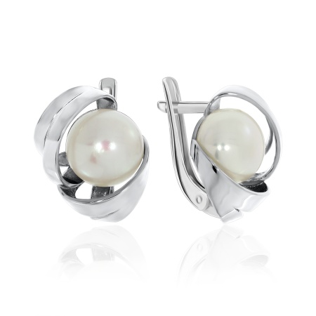 Купить оптом серьги из серебра с жемчугами 2340050845 от Krasnoe