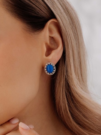 Купить оптом серьги из серебра с агатами и фианитами 2340390973л-70 от Krasnoe