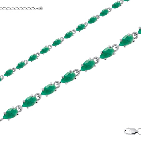 Купить оптом браслет из серебра с бериллами 4340192502-18 от Krasnoe