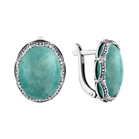 Купить оптом серьги из серебра с амазонитами 2310375142 от Krasnoe