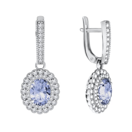 Купить оптом серьги из серебра с фианитами 2340200184л-70 от Krasnoe