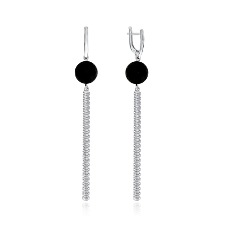 Купить оптом серьги из серебра с ониксами 2340432313 от Krasnoe