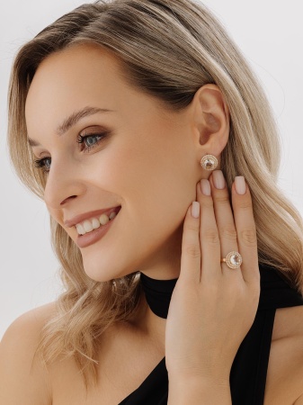 Купить оптом серьги из серебра с празиолитами и фианитами 2320911561л от Krasnoe