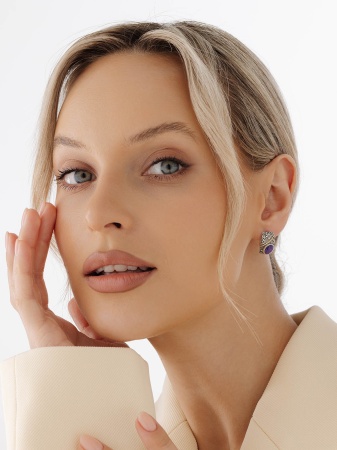 Купить оптом серьги из серебра с чароитами 2317461367 от Krasnoe