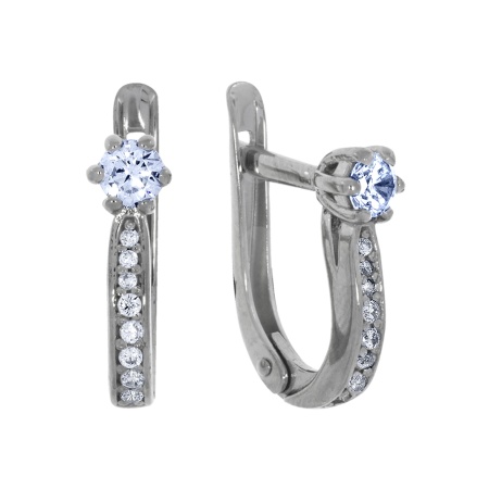 Купить оптом серьги из серебра с фианитами 2340200206 от Krasnoe