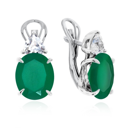 Купить оптом серьги из серебра с агатами и фианитами 2340390998-60 от Krasnoe