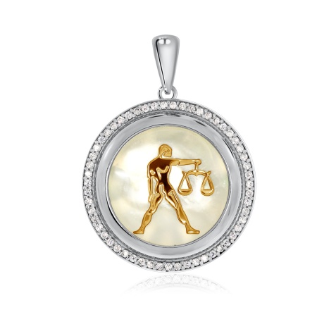 Купить оптом подвеска из серебра с перламутром и фианитами 3340490398л-7 от Krasnoe