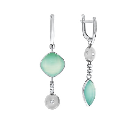 Оптом серьги из серебра с халцедонами и фианитами 2340602905л-69 цена от Krasnoe Купить оптом серьги из серебра с халцедонами и фианитами 2340602905л-69 от Krasnoe