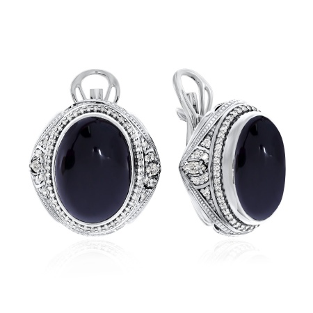 Купить оптом серьги из серебра с агатами и фианитами 2310390960л-20 от Krasnoe