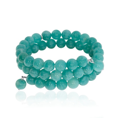 Купить оптом браслет из серебра с проволока (с памятью)ом и агатами 4300659423-77 от Krasnoe