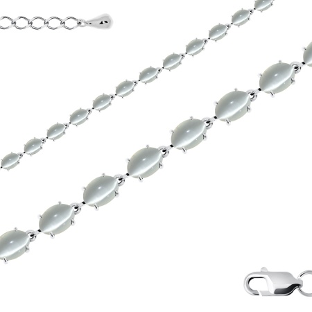 Купить оптом браслет из серебра с кошачий глазами 4340262320-17-10 от Krasnoe