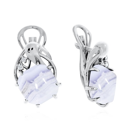 Купить оптом серьги из серебра с агатами и фианитами 2340390984-84 от Krasnoe