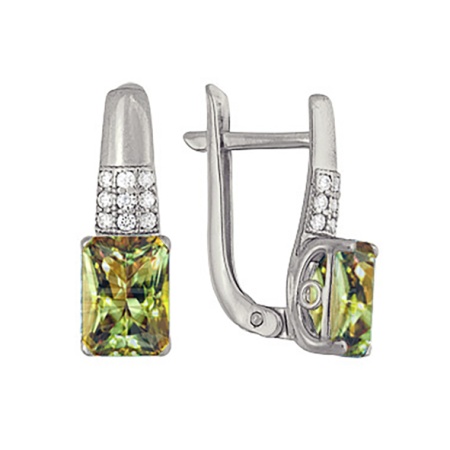 Купить оптом серьги из серебра с султанитами и фианитами 3617013136л от Krasnoe