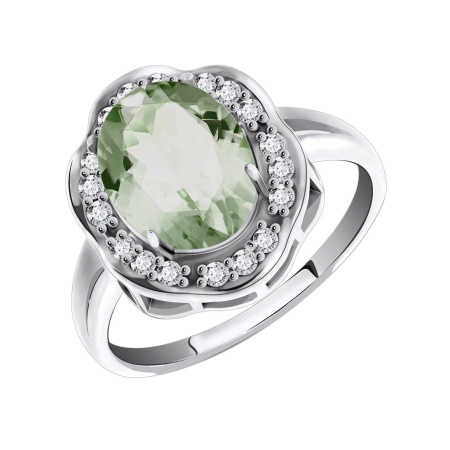 Купить оптом кольцо из серебра с кристалл ювелирныйом и фианитами 1340290141-69 от Krasnoe