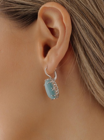 Купить оптом серьги из серебра с кошачий глазами 2340265783-70 от Krasnoe