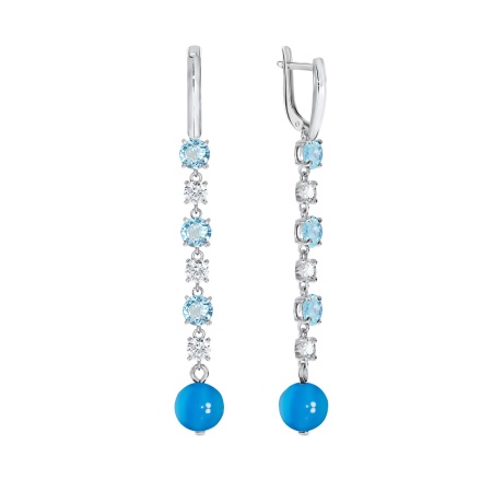 Купить оптом серьги из серебра с агатами, фианитами и топазами 2340871519-99 от Krasnoe