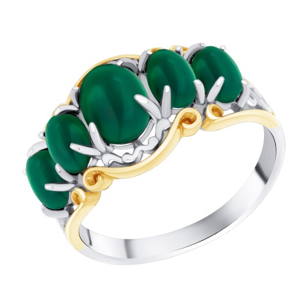 Купить оптом кольцо из серебра с агатами 1350395745-60 от Krasnoe