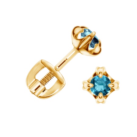 Купить оптом пусеты из серебра с топазами П320072340-76 от Krasnoe