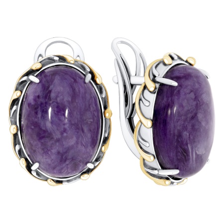 Купить оптом серьги из серебра с чароитами 2317465800 от Krasnoe