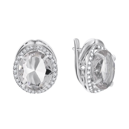 Купить оптом серьги из серебра с хрусталём и фианитами 2340520140 от Krasnoe