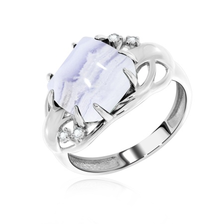 Купить оптом кольцо из серебра с агатом и фианитами 1340390984-84 от Krasnoe