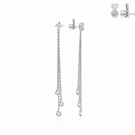 Купить оптом пусеты из серебра с фианитами 2340201624-2 от Krasnoe