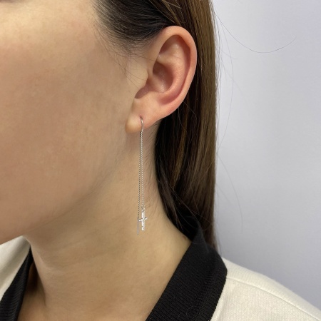 Купить оптом серьги из серебра с фианитами 2340201628л-6-6 от Krasnoe