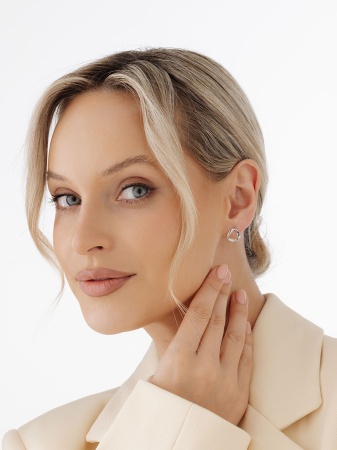 Купить оптом пусеты из серебра без вставок 2340405874 от Krasnoe