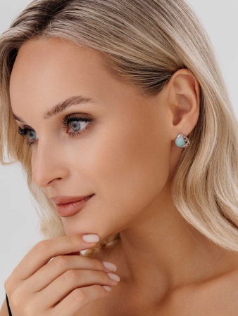 Купить оптом серьги из серебра с амазонитами 2340370988 от Krasnoe