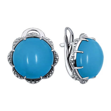 Купить оптом серьги из серебра с бирюзой 2310Б25792 от Krasnoe