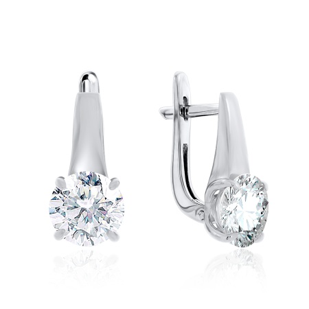 Купить оптом серьги из серебра с фианитами 2340201106 от Krasnoe