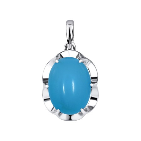 Купить оптом подвеска из серебра с бирюзой 3340Б25808-1 от Krasnoe